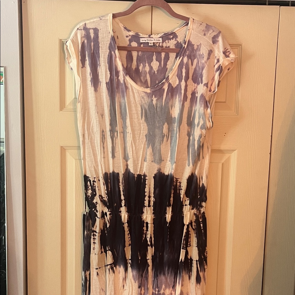 Young Fabulous & Broke Blue and Cream Maxi Dress